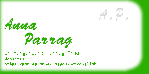 anna parrag business card